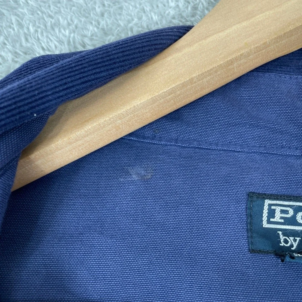 Polo Ralph Lauren Chore Jacket Mens XL Blue Canvas Corduroy Collar Barn Coat
